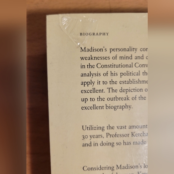 NWT James Madison A Biography by Ralph Ketcham First Edition Paperback 1990 - Picture 4 of 5